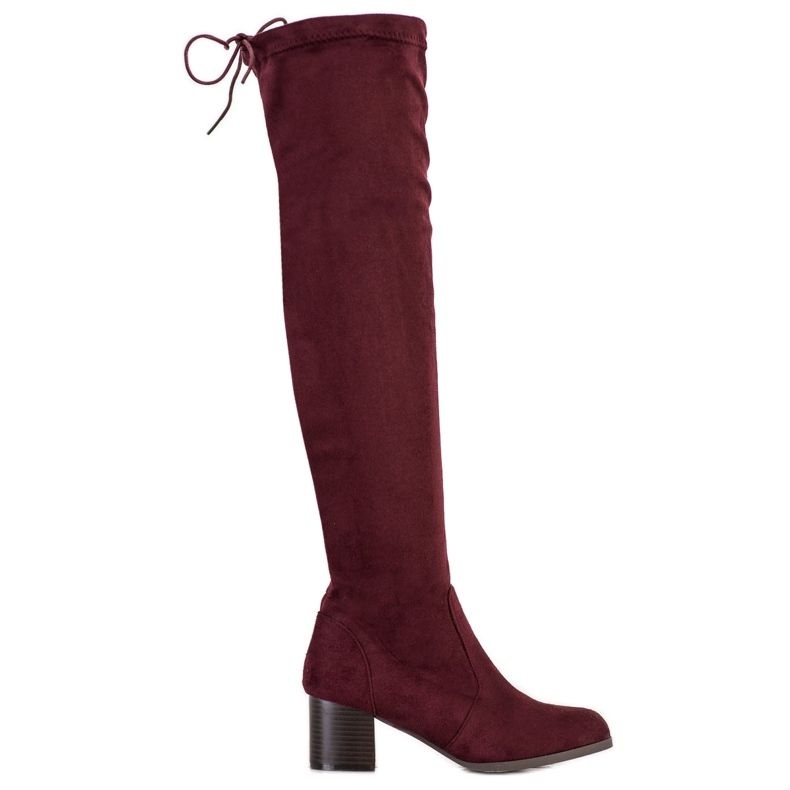 M.Daszyński Maroon saappaat polven yläpuolella punainen