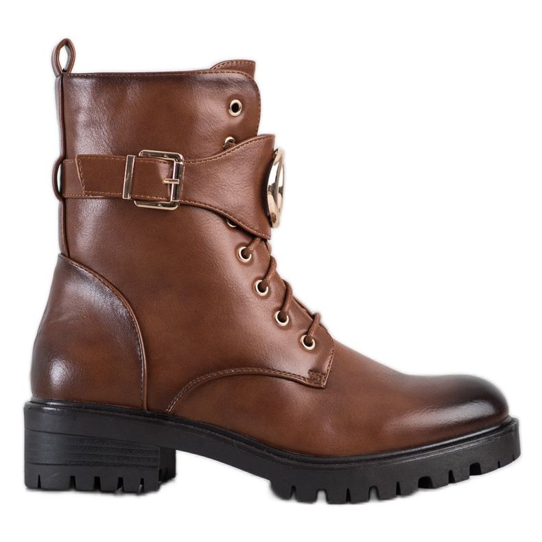 SHELOVET Työntekijät kultaisella koristeella ruskea