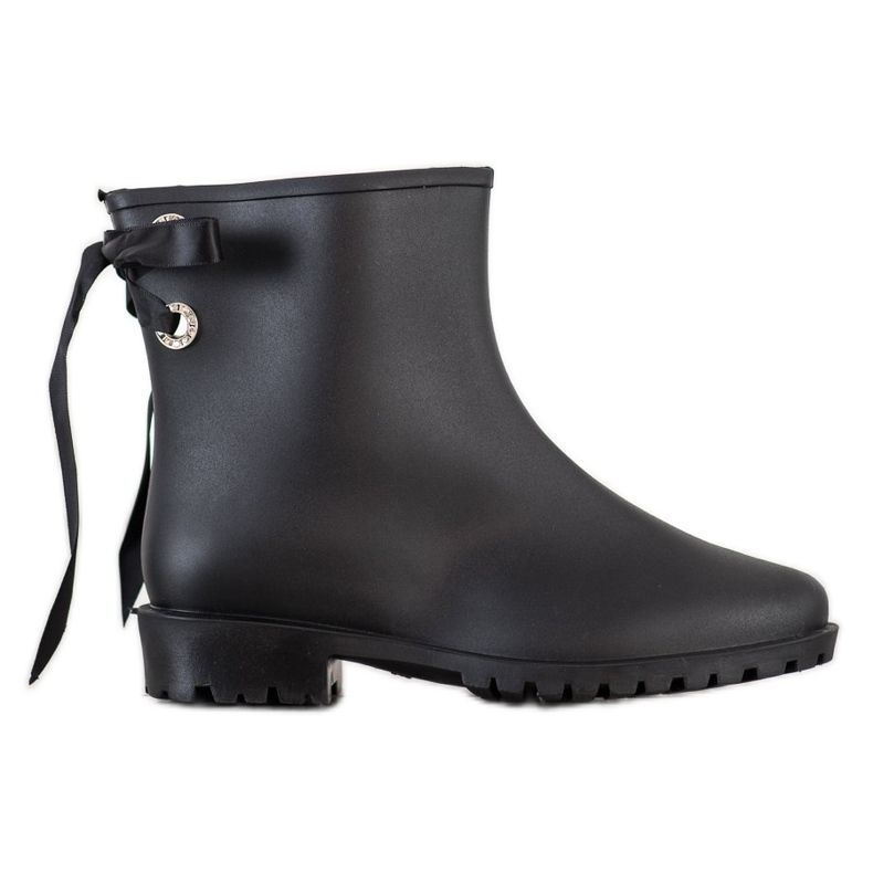 SHELOVET Galoshes koristeellisella sidonnalla musta