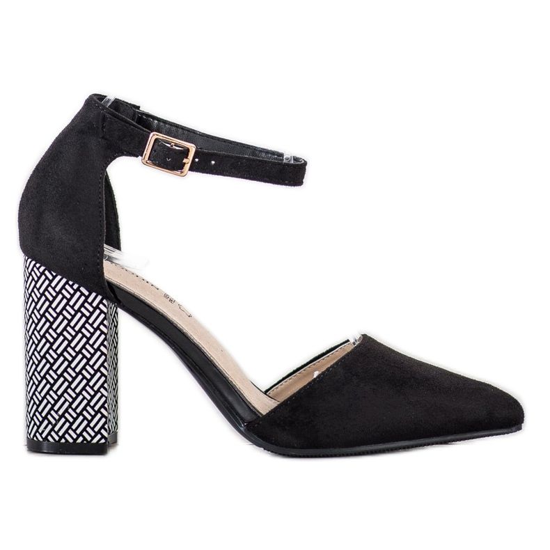 Goodin Pumput koristeellisella kantapäällä musta