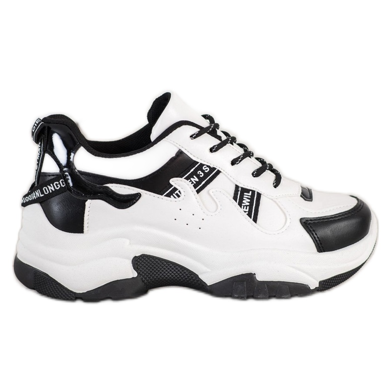 SHELOVET Mukavat Eco -nahka -lenkkarit valkoinen musta