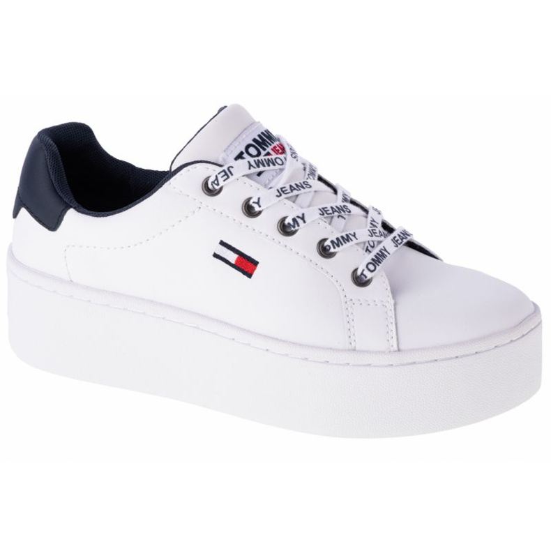 Tommy Hilfiger Iconic Leather Flatform -kengät, EN0EN01113-YBR valkoinen