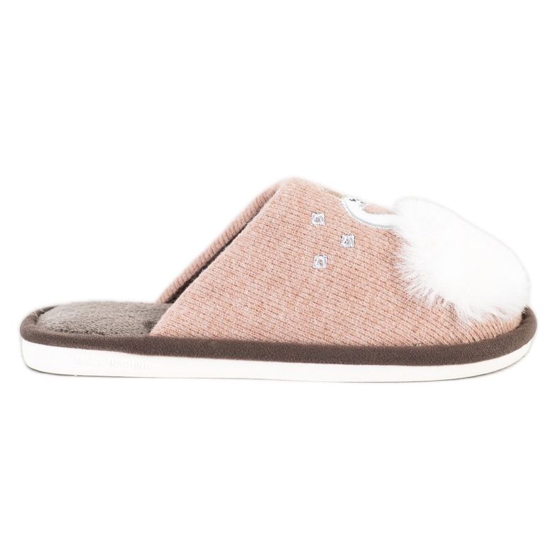 Bona Lämpimät tossut sovelluksella beige valkoinen ruskea vaaleanpunainen