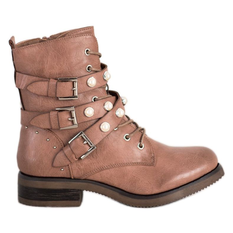 Super Me Saappaat helmillä ruskea