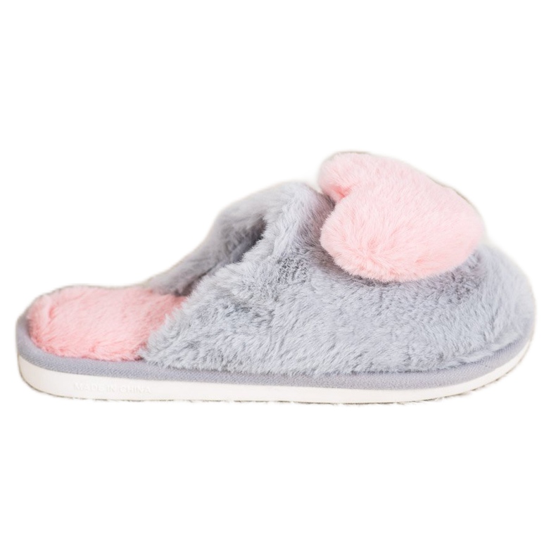 Bona Tossut sydämellä vaaleanpunainen harmaa