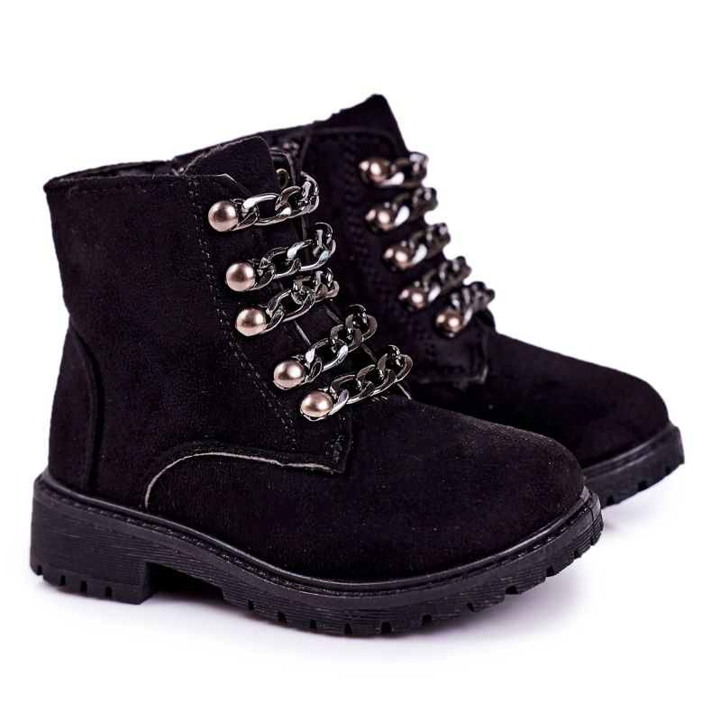 Lasten eristetyt Trappers Eco Suede Chain Black Rock &amp; Roll musta