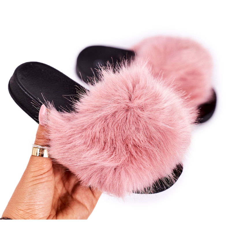 Lasten vaaleanpunaiset Fashionista -turkkitossut vaaleanpunainen