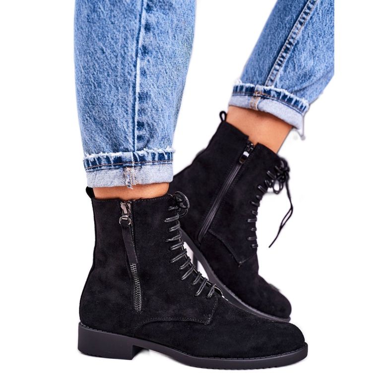 PJ1 Klassiset naisten lämpimät mokkanahkaiset mustat yksinkertaisuus