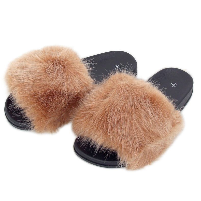 Tossut kamelin turkista CK107P Camel ruskea monivärinen