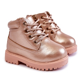 FRROCK Lasten Trappers-saappaat Gold Pink Dexter pinkki