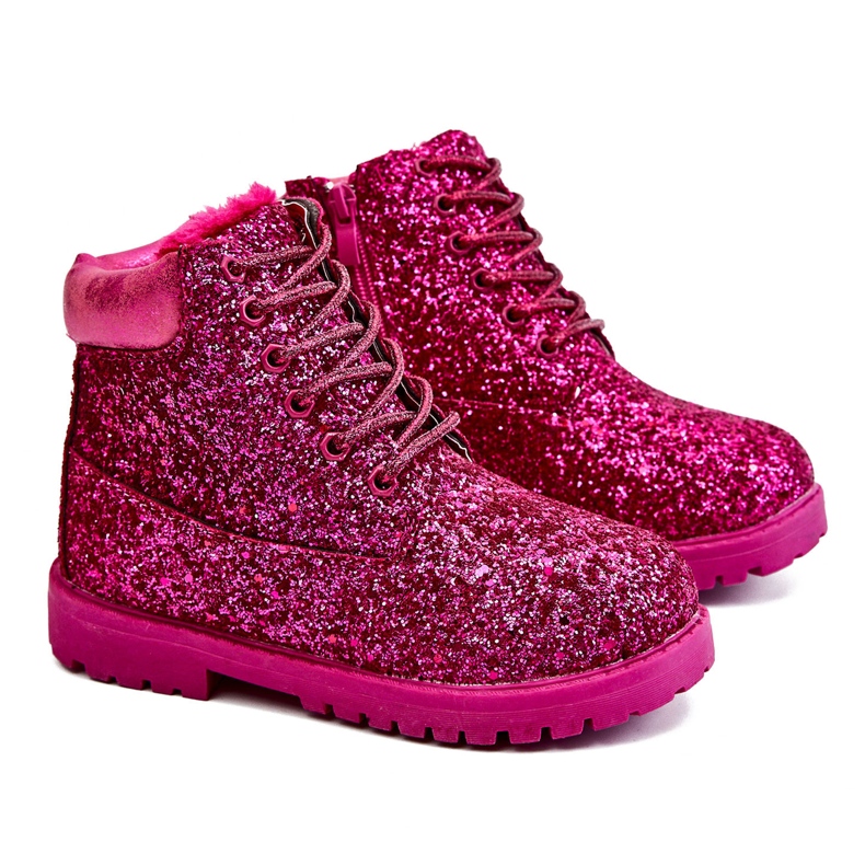 BM Lasten Brocade Warm Boots -saappaat Fuchsia Mermaid vaaleanpunainen vaaleanpunainen
