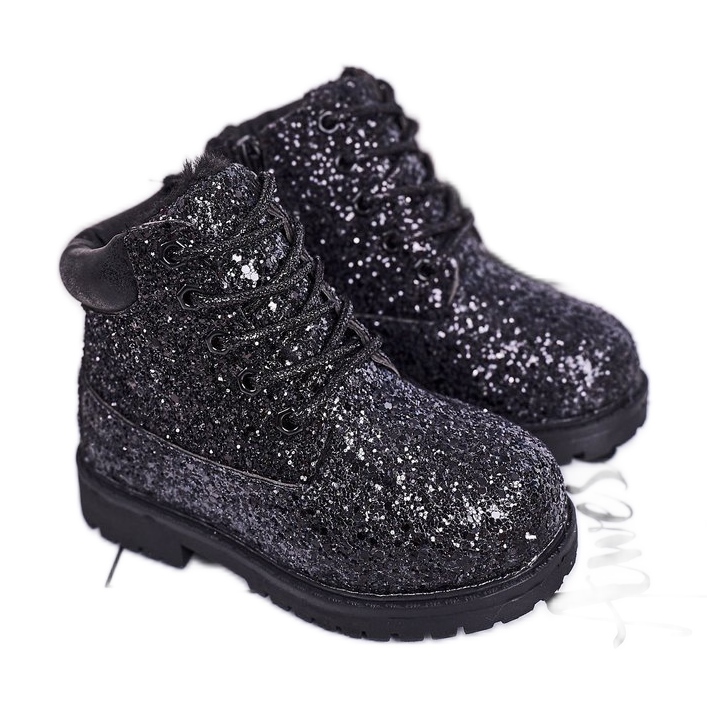Lasten Brocade Warm Boots Trappers Musta merenneito