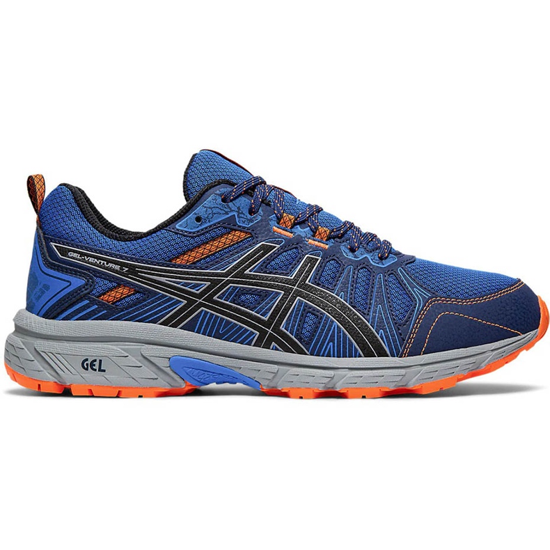 Miesten Asics Gel Venture 7 -juoksukengät, sininen-oranssi 1011A560400