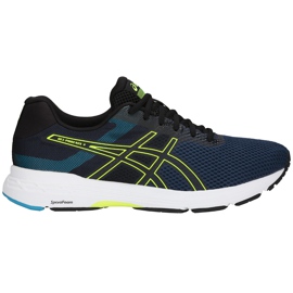 Asics Gel Phoenix 9 T822N 400 miesten juoksukengät musta tummansininen keltainen