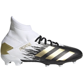 Adidas Predator 20.3 Fg Junior FW9215 jalkapallokengät valkoinen valkoinen