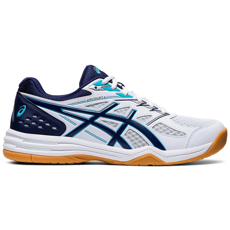 Asics Acics Upcourt 4 valkoinen ja tummansininen 1071A053 100 miesten lentopallokengät