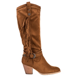 Diamantique Hapsut cowboy-saappaat ruskea