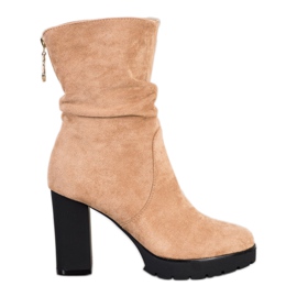 Bella Paris Korkeat alustat saappaat beige