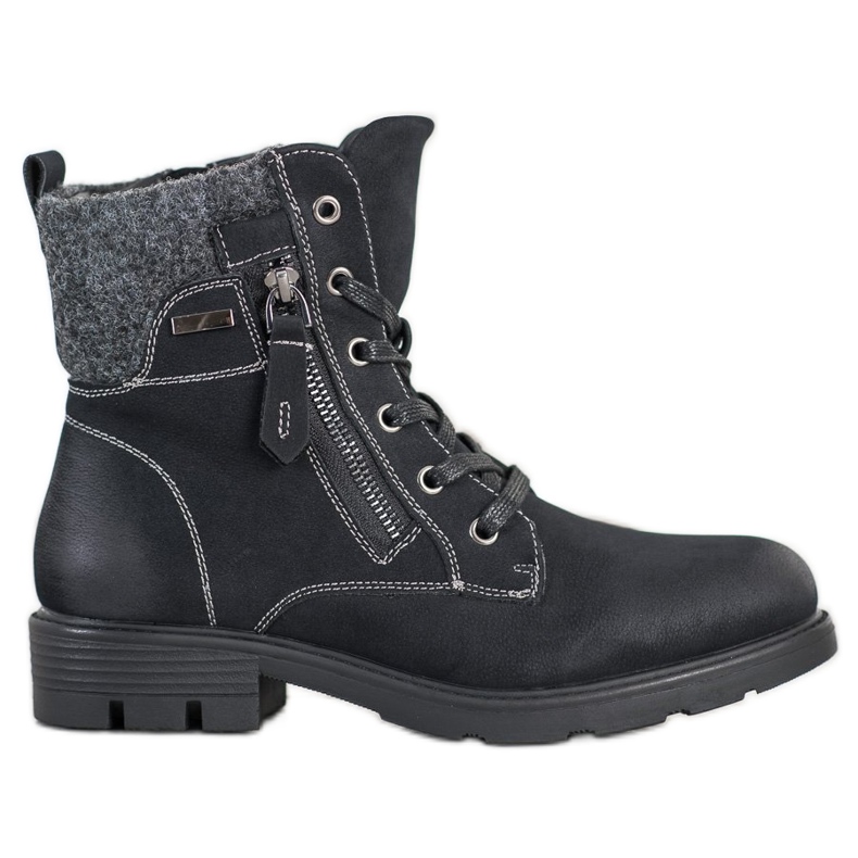 Super Mode Vaelluskengät koristeellisella vetoketjulla musta