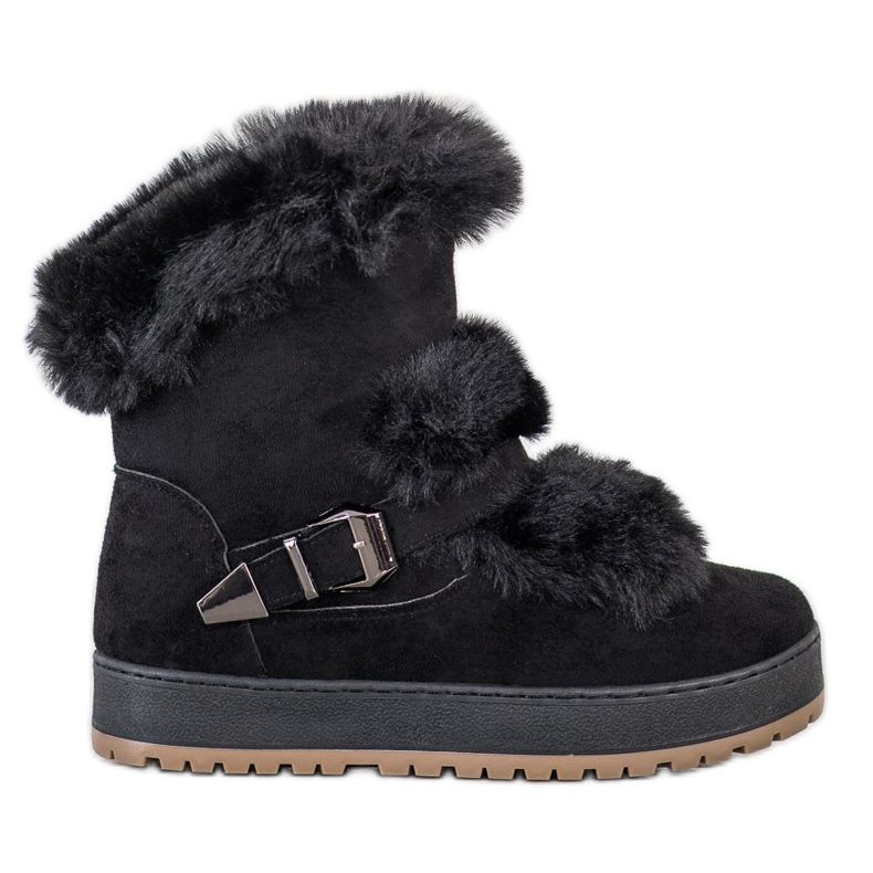 Queentina Lämmin Mukluki turkiksella musta