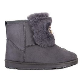 Queentina Lämmin Mukluki koristeella harmaa