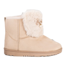 Queentina Lämmin Mukluki koristeella beige