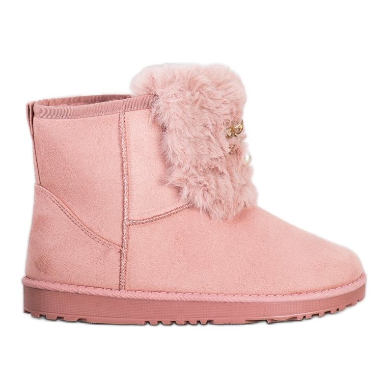 Queentina Lämmin Mukluki koristeineen vaaleanpunainen