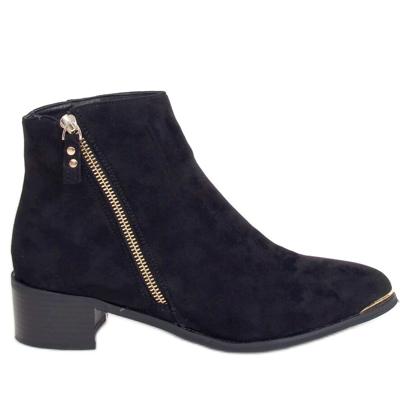 Saappaat mantelimusta mokkanahka varvassuoja 88168-1 Musta