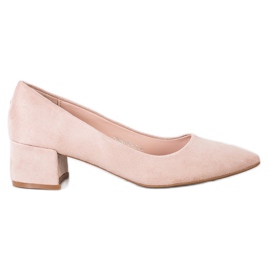SHELOVET Pumput matalaan kantapäähän beige pinkki