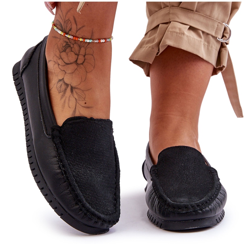 Naisten klassiset nahkakengät S.Barski LR97630 Musta