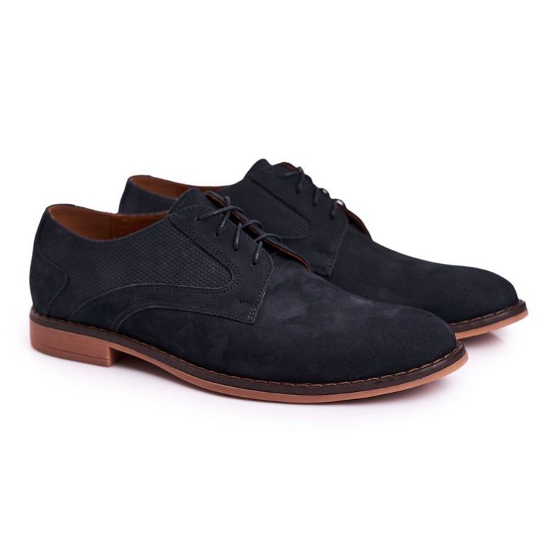 Bednarek Polish Shoes Miesten nahkakengät Nubuck Bednarek Navy Blue sininen