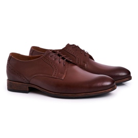 Bednarek Polish Shoes Miesten nahkasaappaat, joissa vaalea pohja Bednarek tummanruskea