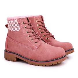 Apawwa Lasten saappaat Trappers eristetty turkista Pink Forest pinkki