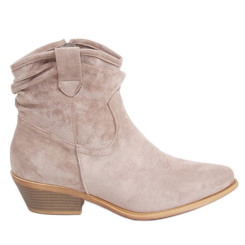 Naisten cowboy-saappaat beige 99-65 Taupe