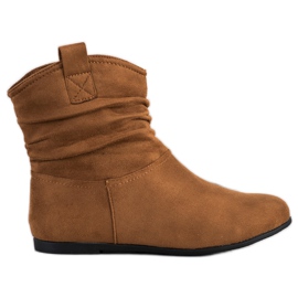 SHELOVET Casual Suede Booties ruskea