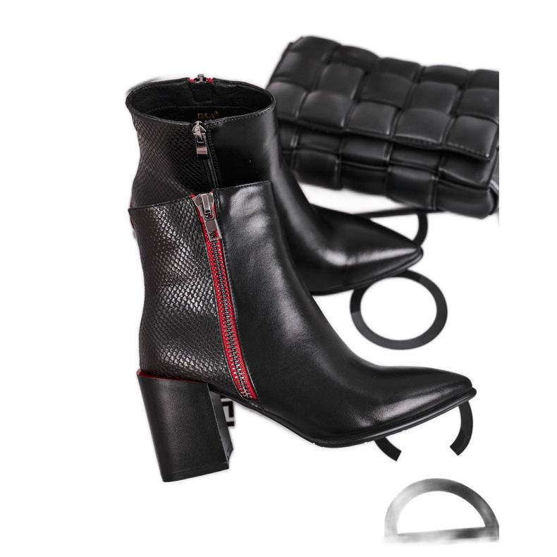 S.Barski Naisten mustat Lippi -saappaat punainen