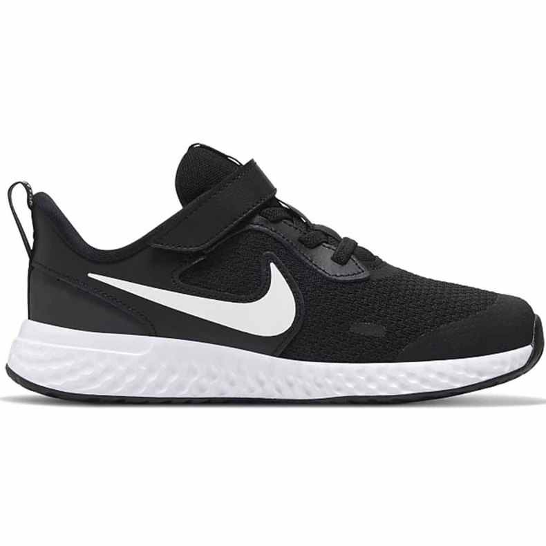 Nike Revolution 5 mustavalkoiset lasten kengät BQ5672 003 valkoinen
