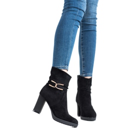 SHELOVET Saappaat, joissa on kultainen koristelu musta