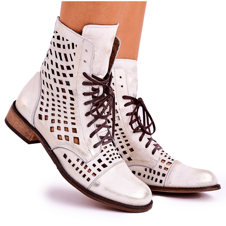 Nicole Naisten valkoiset avoimet nahkakengät Abigail valkoinen