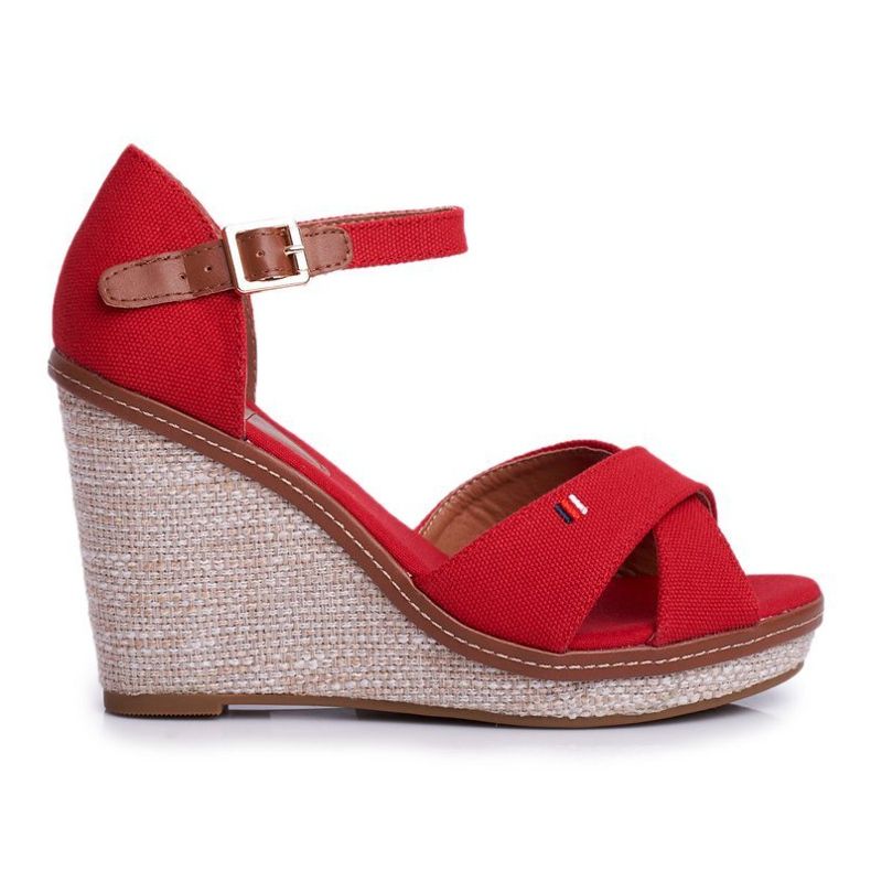 SEA Naisten sandaalit Wedge Red LaMane beige punainen