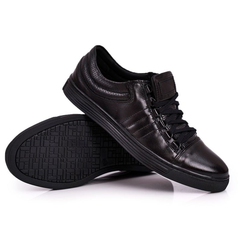 Bednarek Polish Shoes Miesten nahkaiset Brogues -lenkkarit Bednarek Black musta