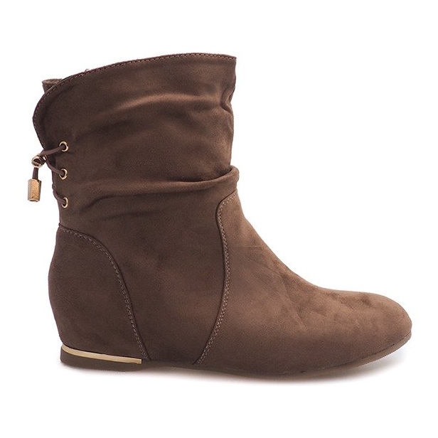 Suede Wedge Boots 030-PA Khaki vihreä