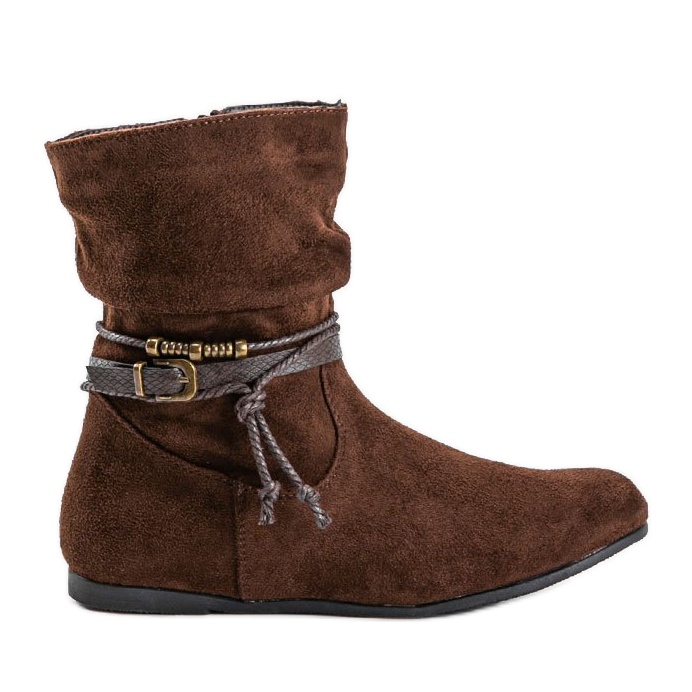 Ruskeat mokkanahkaiset naisten saappaat DH28