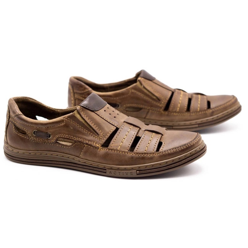 Polbut Miesten avoimet kengät 06 kesänruskeaksi