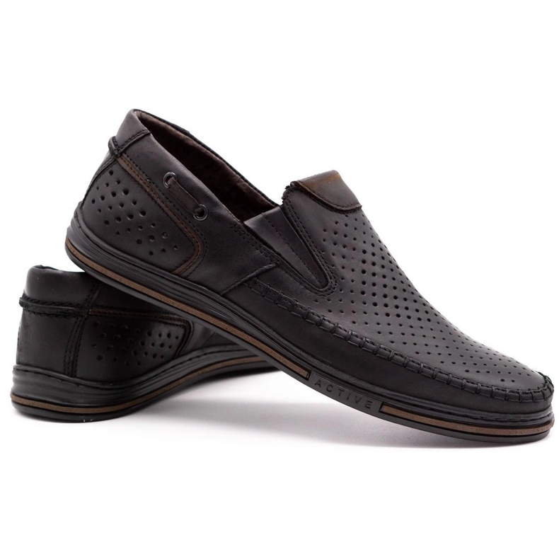 Polbut Miesten nahkaiset kesäkengät 09 mustat ja ruskeat kesäksi monivärinen