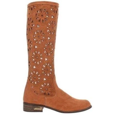 Olivier Naisten punaiset, harjatut saappaat ruskea