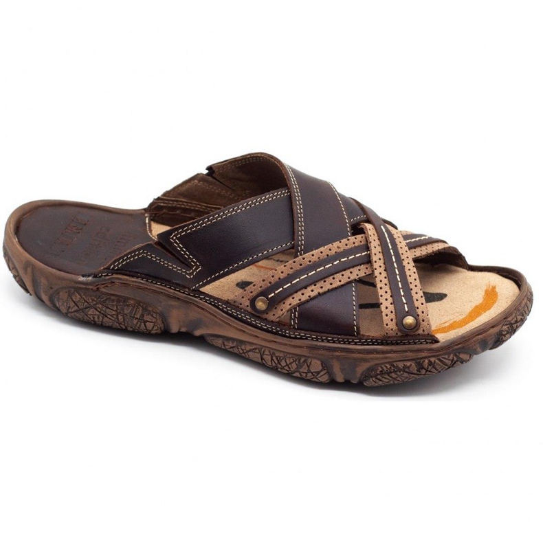 Lemar Miesten nahkaiset tohvelit 1654 ruskeat