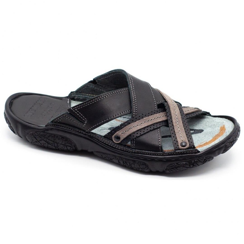 Lemar Miesten nahkaiset tohvelit 1654 mustat