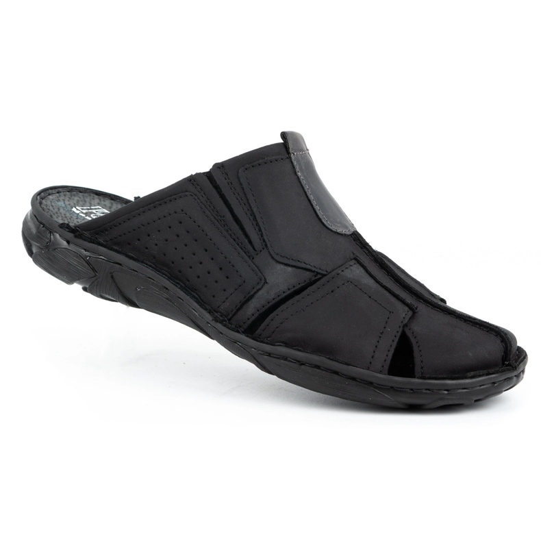 Polbut Miesten nahkaiset tossut 312 mustat