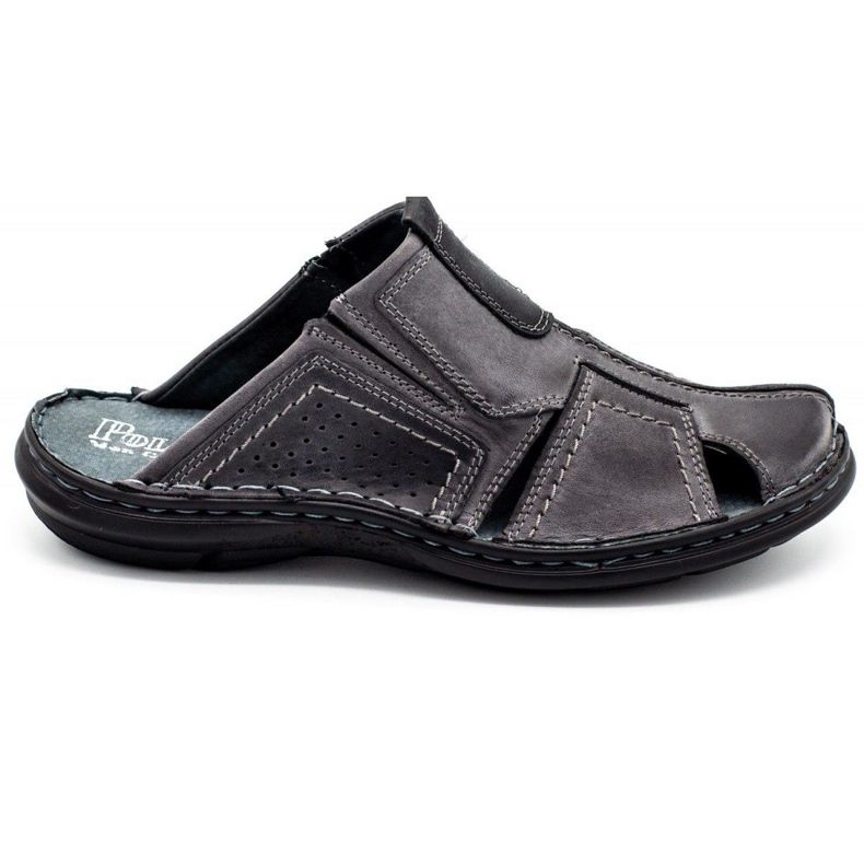 Polbut Miesten nahkaiset tossut 312 harmaa